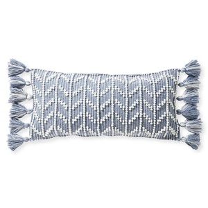 Serena and Lily West Beach Pillow Sham 14x30 Coastal Blue with pillow insert